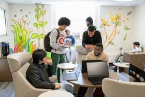 A group of students working in the CDE
