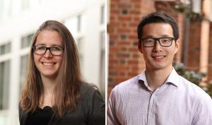 Rachel Letteri (left) and Liheng Cai side-by-side portraits