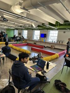 Racing track set up in the UVA Link Lab arena