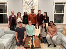 Group picture of lab members at a holiday gathering